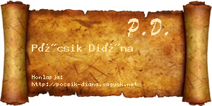 Pócsik Diána névjegykártya