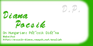 diana pocsik business card